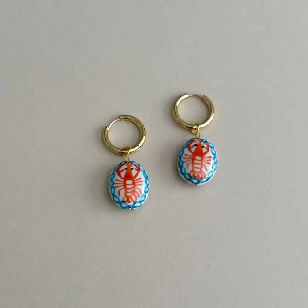 lobsterâhoop earrings D64 - Picture 4 of 6
